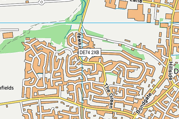 DE74 2XB map - OS VectorMap District (Ordnance Survey)