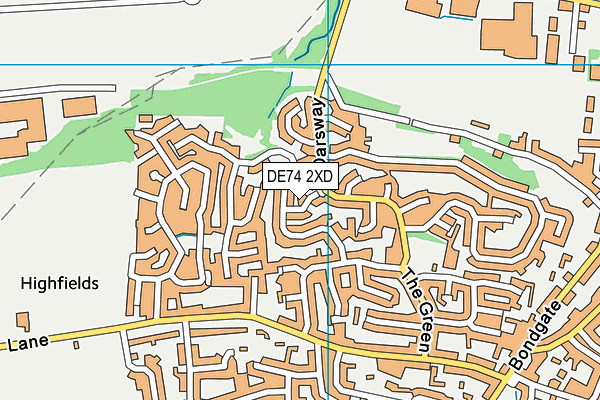 DE74 2XD map - OS VectorMap District (Ordnance Survey)