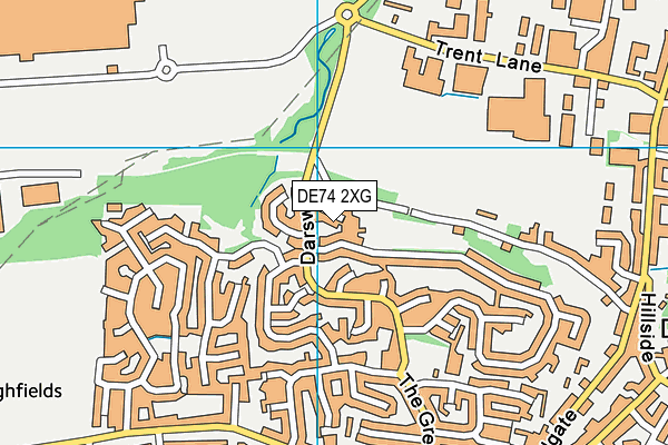 DE74 2XG map - OS VectorMap District (Ordnance Survey)