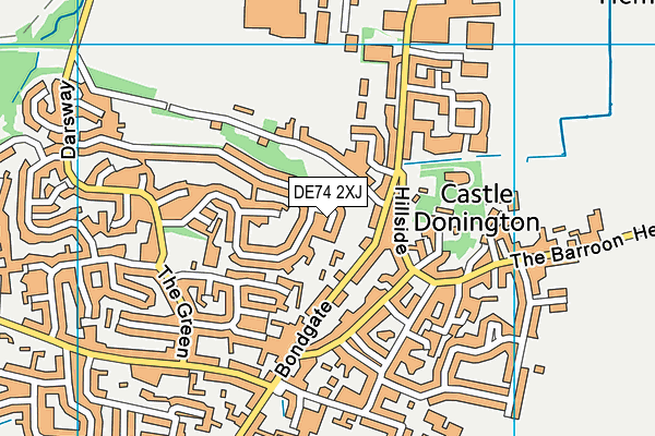 DE74 2XJ map - OS VectorMap District (Ordnance Survey)