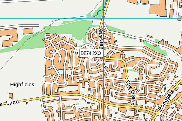 DE74 2XQ map - OS VectorMap District (Ordnance Survey)