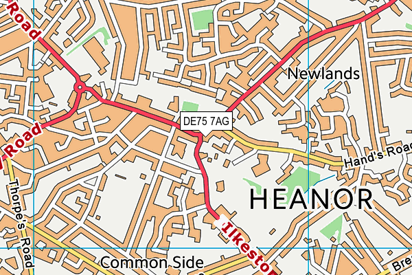 DE75 7AG map - OS VectorMap District (Ordnance Survey)