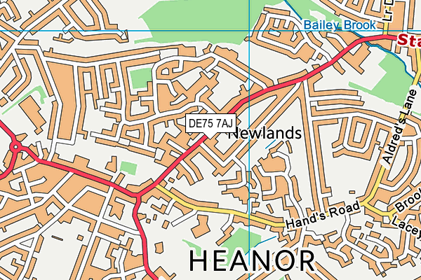 DE75 7AJ map - OS VectorMap District (Ordnance Survey)