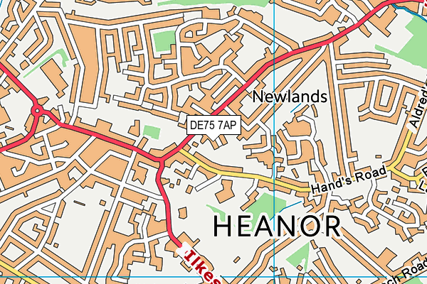 DE75 7AP map - OS VectorMap District (Ordnance Survey)