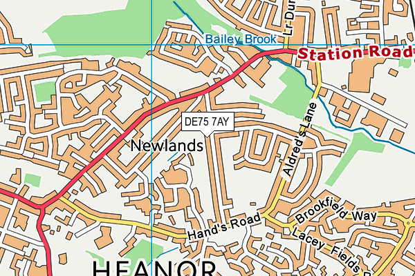 DE75 7AY map - OS VectorMap District (Ordnance Survey)