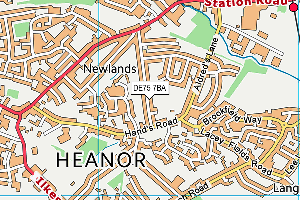 DE75 7BA map - OS VectorMap District (Ordnance Survey)