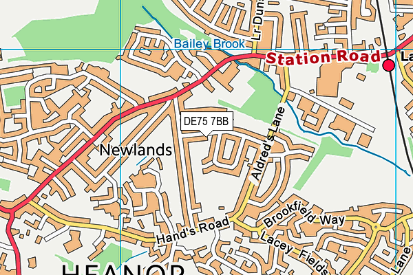 DE75 7BB map - OS VectorMap District (Ordnance Survey)