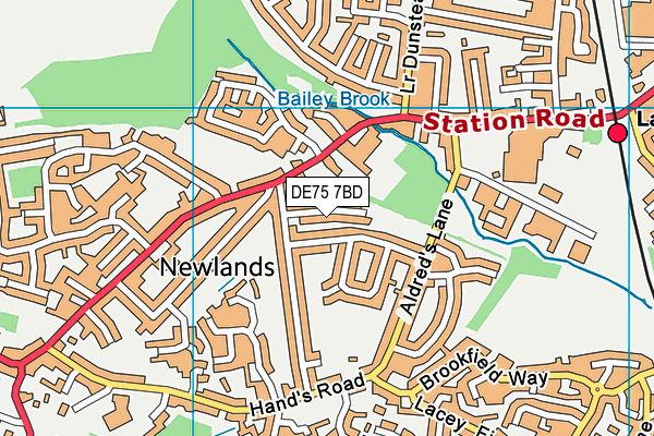 DE75 7BD map - OS VectorMap District (Ordnance Survey)