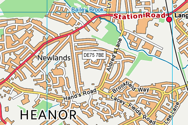 DE75 7BE map - OS VectorMap District (Ordnance Survey)