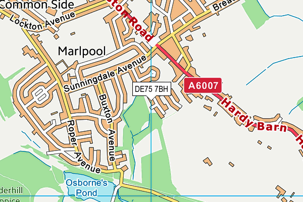 DE75 7BH map - OS VectorMap District (Ordnance Survey)