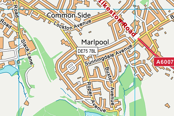 DE75 7BL map - OS VectorMap District (Ordnance Survey)