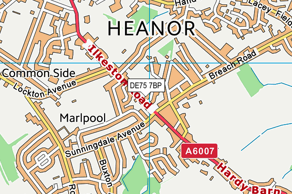 DE75 7BP map - OS VectorMap District (Ordnance Survey)