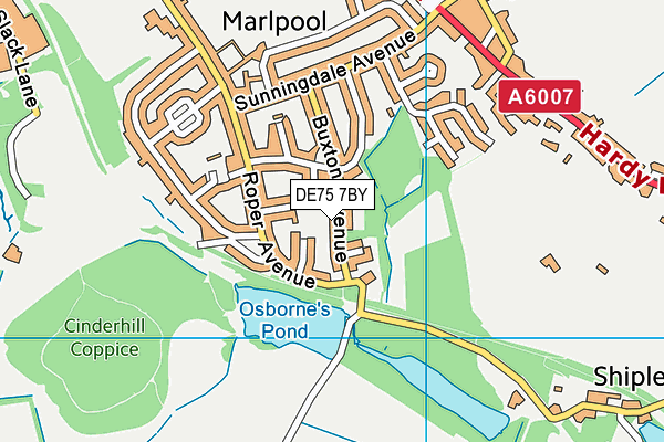 DE75 7BY map - OS VectorMap District (Ordnance Survey)