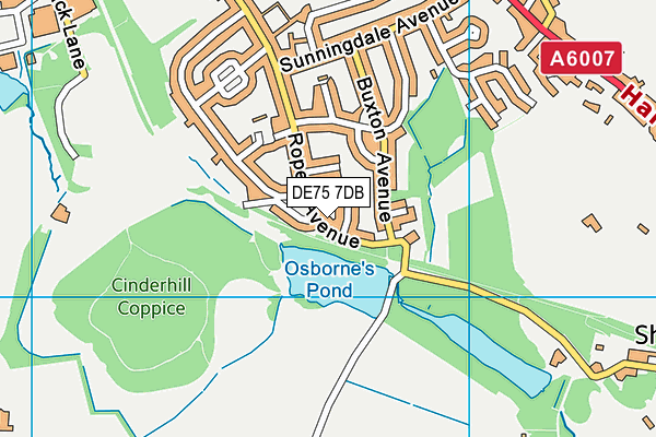 DE75 7DB map - OS VectorMap District (Ordnance Survey)