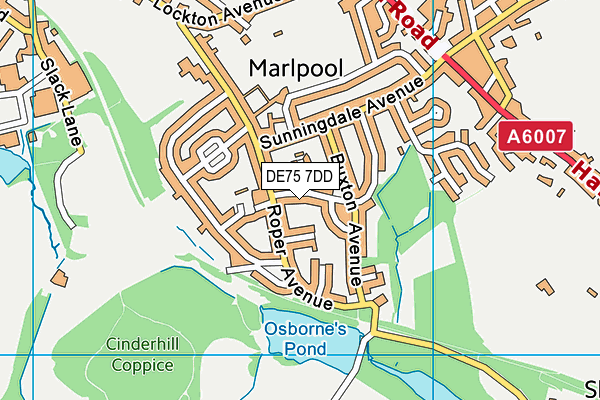 DE75 7DD map - OS VectorMap District (Ordnance Survey)