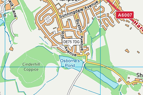 DE75 7DG map - OS VectorMap District (Ordnance Survey)
