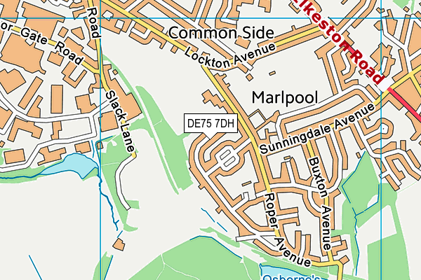 DE75 7DH map - OS VectorMap District (Ordnance Survey)