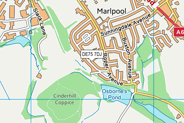 DE75 7DJ map - OS VectorMap District (Ordnance Survey)