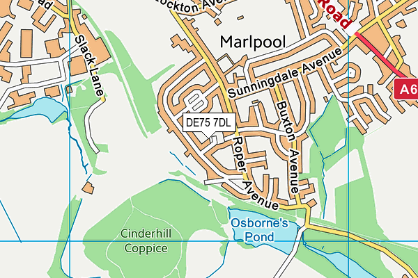DE75 7DL map - OS VectorMap District (Ordnance Survey)