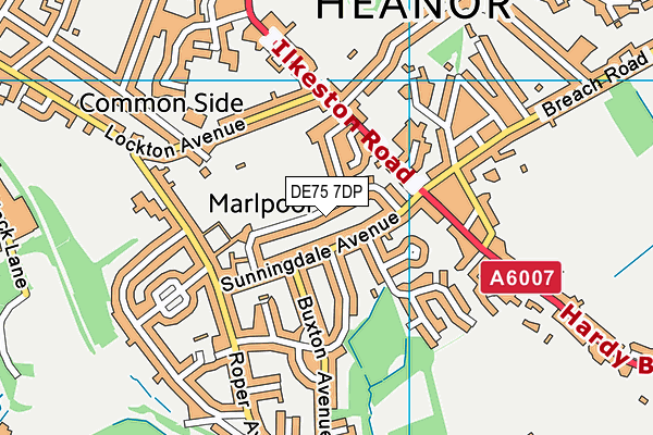 DE75 7DP map - OS VectorMap District (Ordnance Survey)