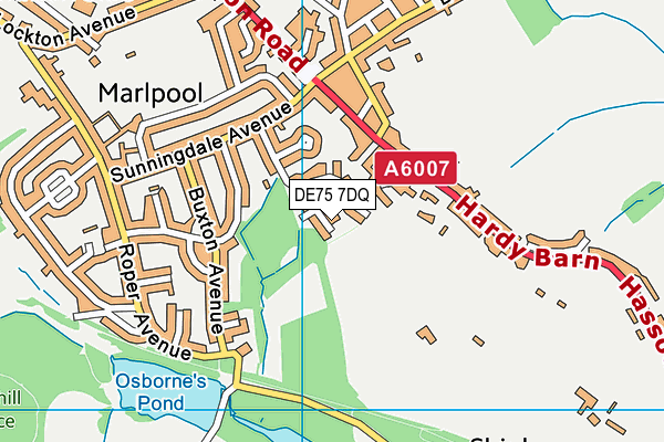 DE75 7DQ map - OS VectorMap District (Ordnance Survey)