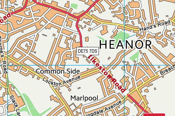 DE75 7DS map - OS VectorMap District (Ordnance Survey)