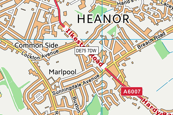 DE75 7DW map - OS VectorMap District (Ordnance Survey)