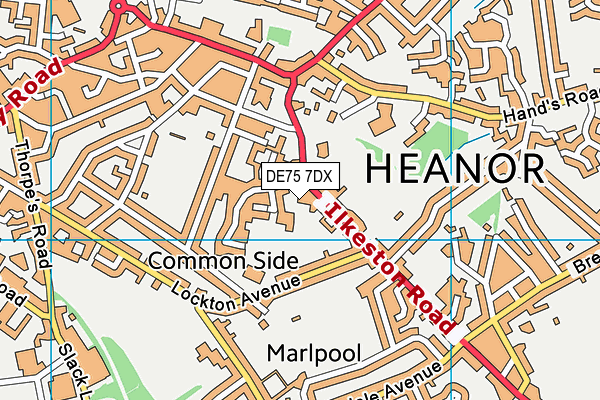 DE75 7DX map - OS VectorMap District (Ordnance Survey)