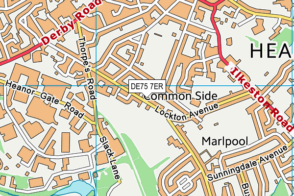 Lockton Avenue Recreation Ground map (DE75 7ER) - OS VectorMap District (Ordnance Survey)