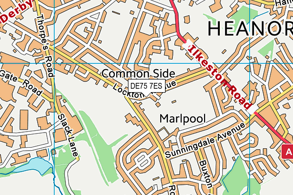 DE75 7ES map - OS VectorMap District (Ordnance Survey)