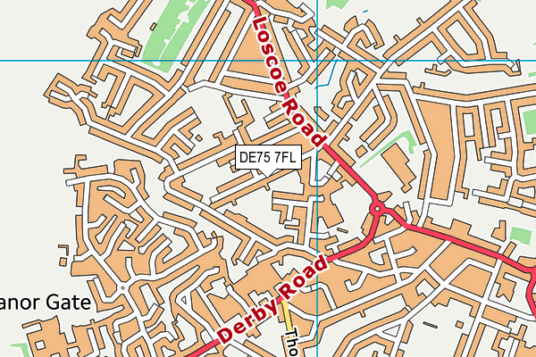 DE75 7FL map - OS VectorMap District (Ordnance Survey)