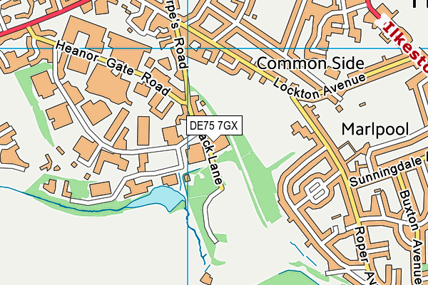 DE75 7GX map - OS VectorMap District (Ordnance Survey)