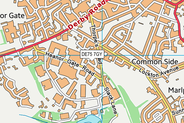 DE75 7GY map - OS VectorMap District (Ordnance Survey)