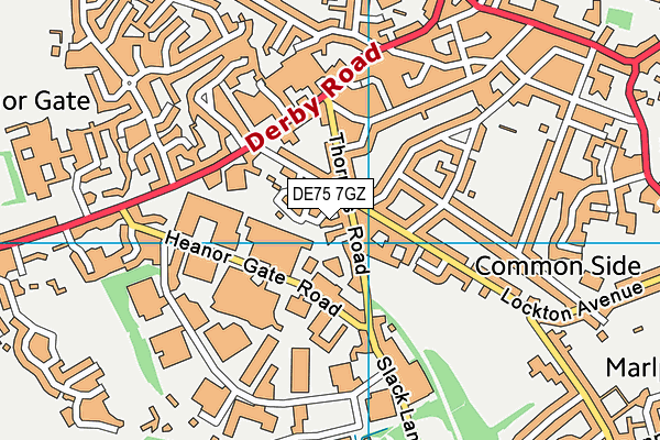 DE75 7GZ map - OS VectorMap District (Ordnance Survey)