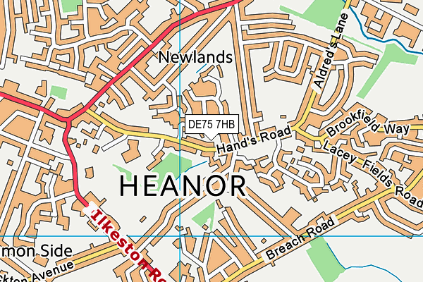 DE75 7HB map - OS VectorMap District (Ordnance Survey)