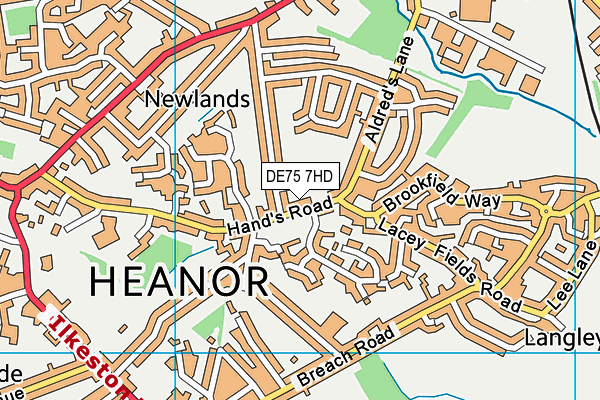 DE75 7HD map - OS VectorMap District (Ordnance Survey)