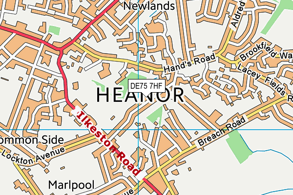 DE75 7HF map - OS VectorMap District (Ordnance Survey)