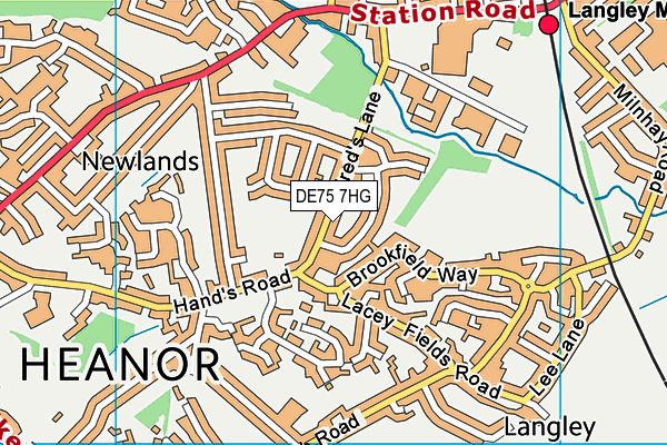 DE75 7HG map - OS VectorMap District (Ordnance Survey)