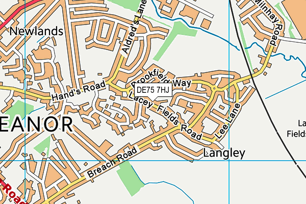Laceyfields Academy map (DE75 7HJ) - OS VectorMap District (Ordnance Survey)