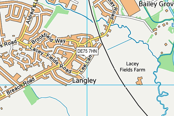 DE75 7HN map - OS VectorMap District (Ordnance Survey)