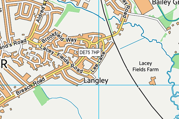 DE75 7HP map - OS VectorMap District (Ordnance Survey)