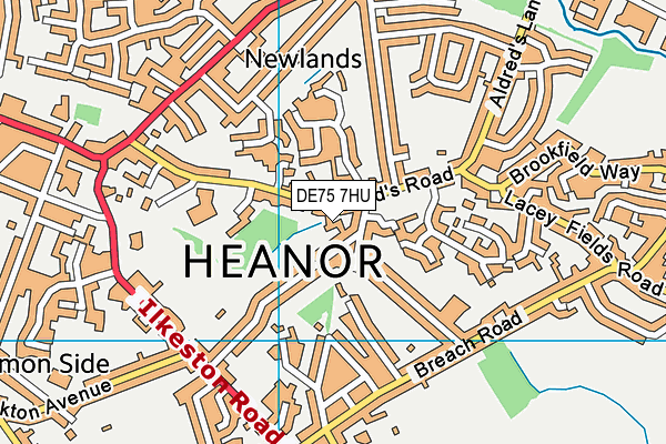 DE75 7HU map - OS VectorMap District (Ordnance Survey)
