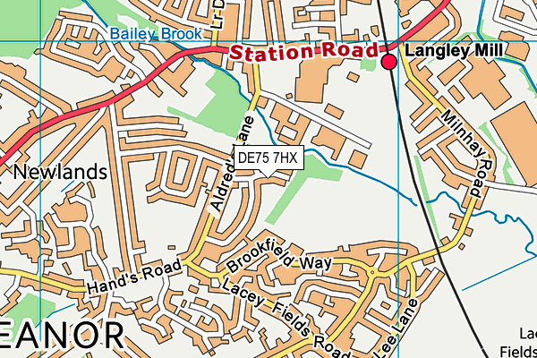 DE75 7HX map - OS VectorMap District (Ordnance Survey)