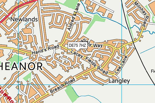 DE75 7HZ map - OS VectorMap District (Ordnance Survey)