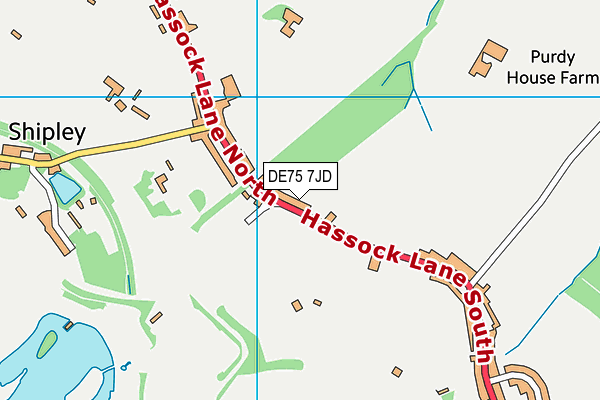 DE75 7JD map - OS VectorMap District (Ordnance Survey)