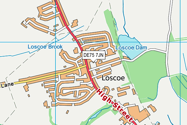 DE75 7JN map - OS VectorMap District (Ordnance Survey)