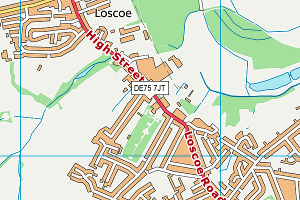 DE75 7JT map - OS VectorMap District (Ordnance Survey)