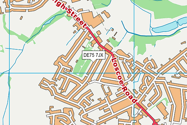 DE75 7JX map - OS VectorMap District (Ordnance Survey)