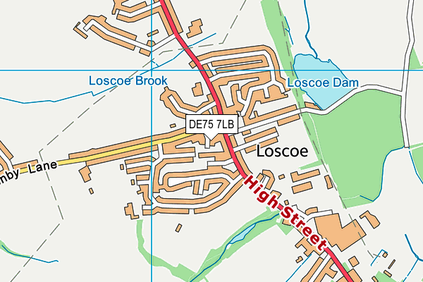 DE75 7LB map - OS VectorMap District (Ordnance Survey)