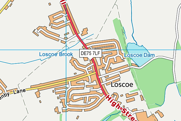DE75 7LF map - OS VectorMap District (Ordnance Survey)